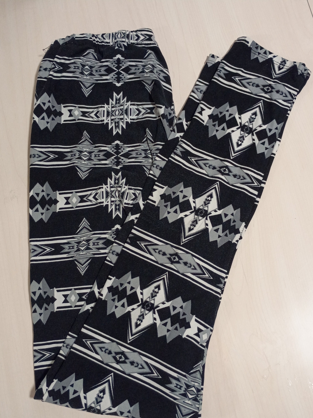 Crazy Train Black & Gray Aztec Leggings